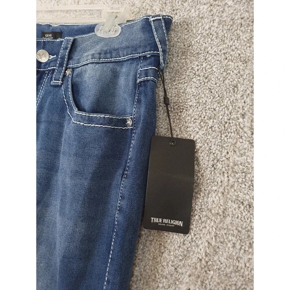 True Religion 32x32 Geno Big T Flap 5 Pockets Design 70045 Jeans NEW $199